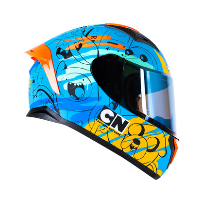 CASCO SHAFT SH-582SP ADVENTURE TIME AZUL AMARILLO IRIDIUM