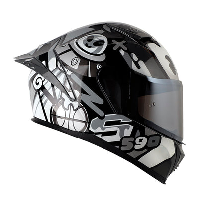 CASCO SHAFT SH-590SR RANDOME GRIS PLATA VISOR PLATA