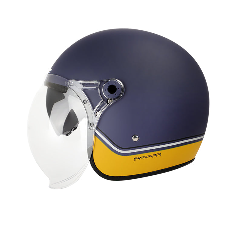 CASCO SHAFT SH-121 SCRAMBLE STRIPES AZUL NAVY DORADRO