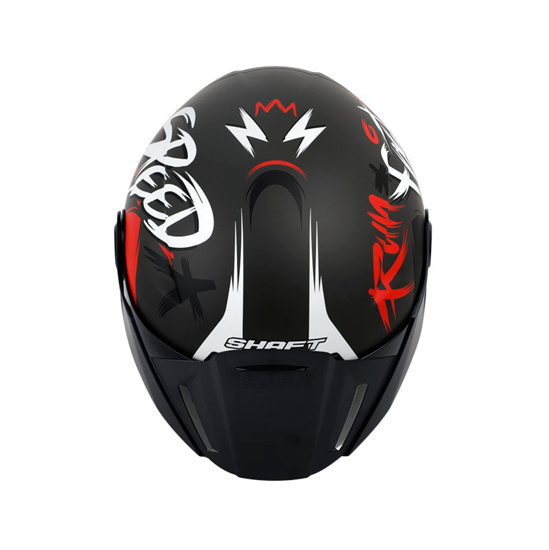 CASCO SHAFT SH-212 DROP MATE NEGRO ROJO VISOR HUMO