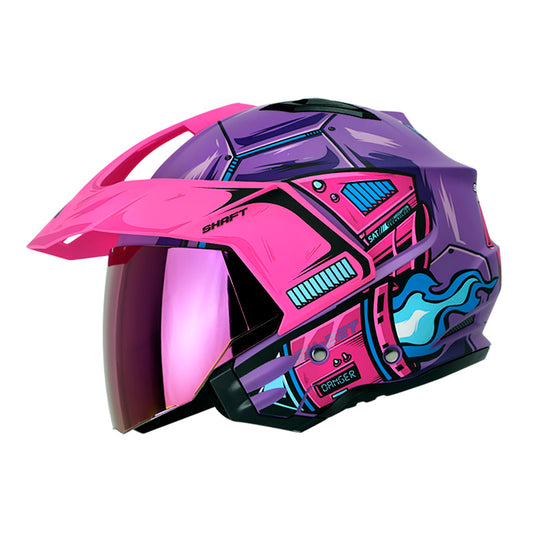 CASCO SHAFT SH-227 TRIAL DEFENDER MATE MORADO FUCSIA NEON