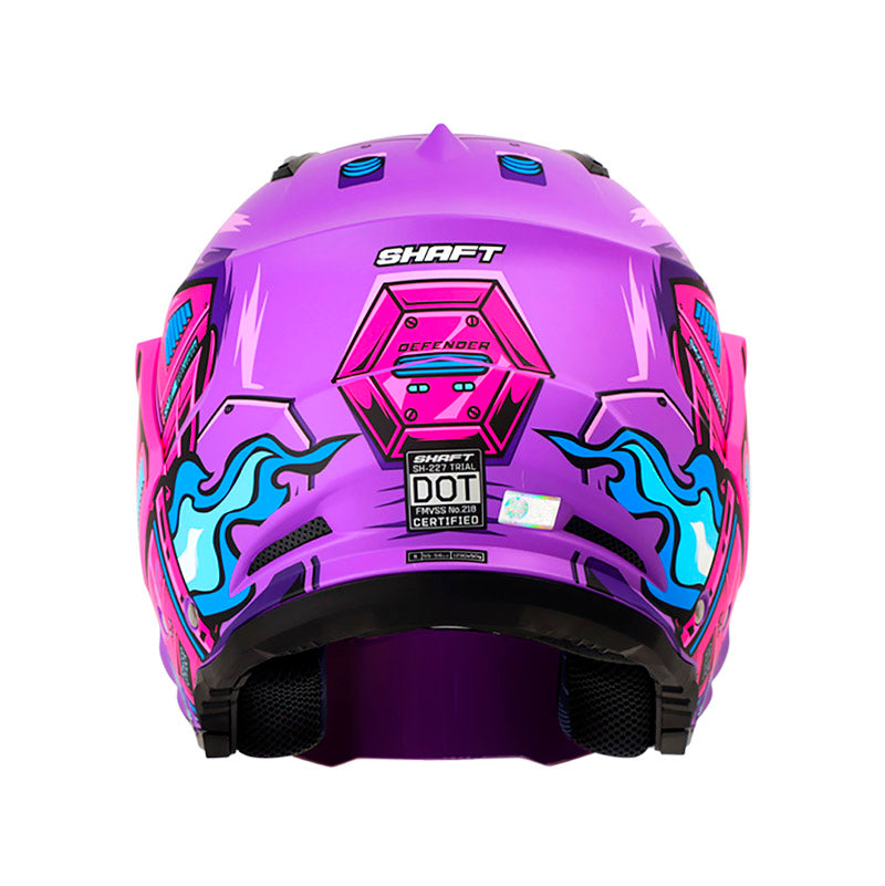 CASCO SHAFT SH-227 TRIAL DEFENDER MATE MORADO FUCSIA NEON