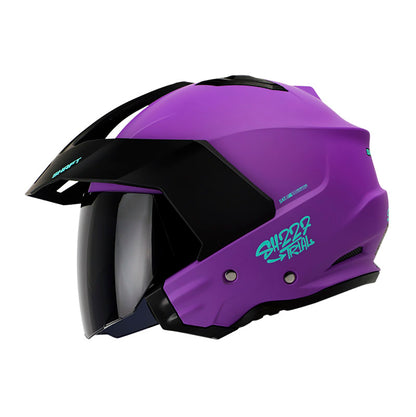 CASCO SHAFT SH-227 TRIAL SOLID MATE MORADO TURQUESA