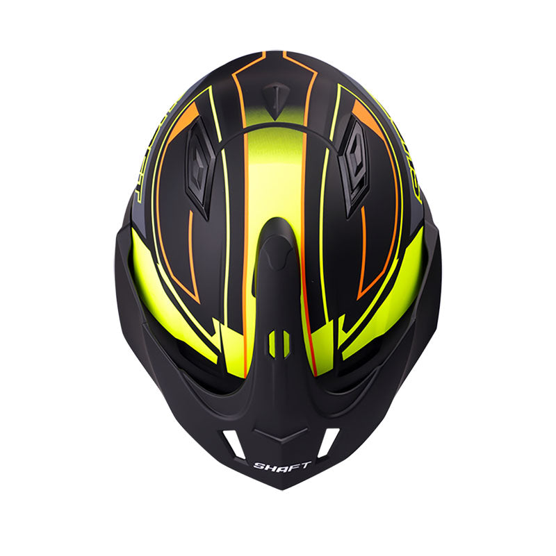 CASCO SHAFT SH-227 TAKEOVER MATE NEGRO AMARILLO VISOR HUMO