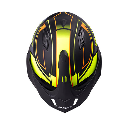 CASCO SHAFT SH-227 TAKEOVER MATE NEGRO AMARILLO VISOR HUMO