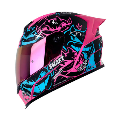 CASCO SHAFT SH-502SP DEVIL MATE FUCSIA AZUL VISOR IRIDIUM