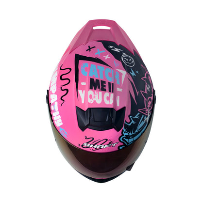 CASCO SHAFT SH-502SP DEVIL MATE FUCSIA AZUL VISOR IRIDIUM
