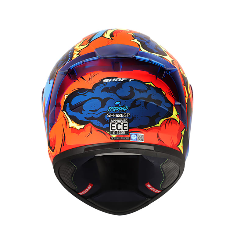 CASCO SHAFT SH-526SP DESTROYED MATE NARANJA NEON AZUL