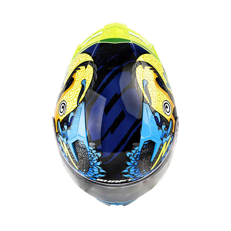 CASCO SHAFT SH-526SP DRAKON AZUL NAVY AZUL AMARILLO NEON