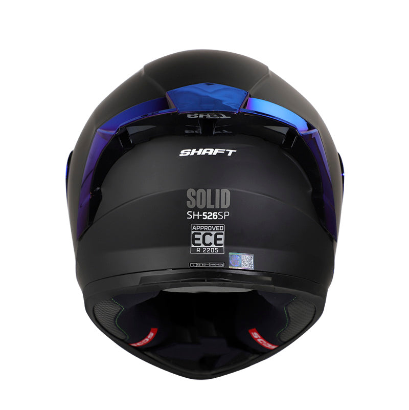 CASCO SHAFT SH-526SP SOLID MATE NEGRO AZUL VISOR IRIDIUM