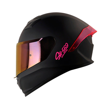 CASCO SHAFT SH-559 SOLID MATE NEGRO FUCSIA VISOR IRIDIUM