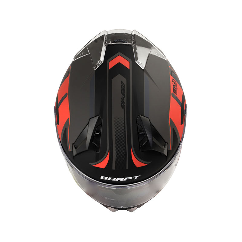 CASCO SHAFT SH-560 DRAME MATE NEGRO ROJO VISOR TRANSPARENTE