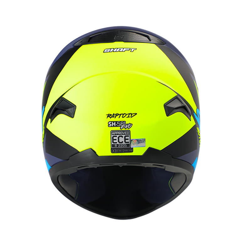 CASCO SHAFT SH-581EVO RAPTOID AZUL NAVY AMARILLO NEON