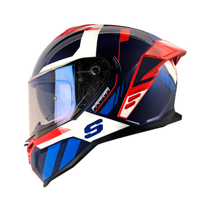 CASCO SHAFT SH-598GTR EMAN AZUL METALIZADO BLANCO IRIDIUM