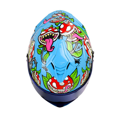 CASCO SHAFT SH-598GTR KILLER CREED II AZUL ROJO IRIDIUM