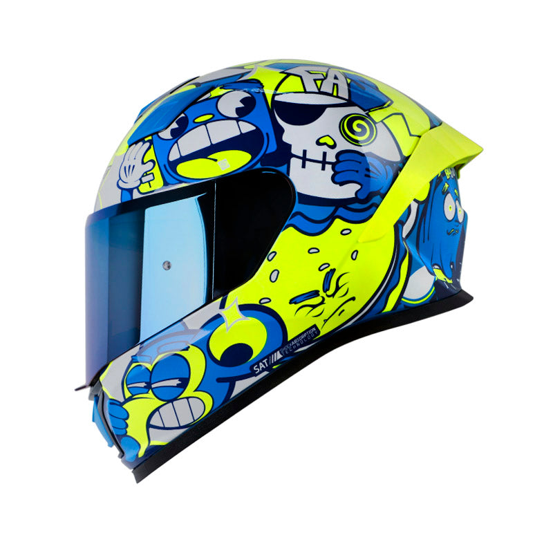 CASCO SHAFT SH-559 DIMON AZUL AMARILLO NEON VISOR IRIDIUM