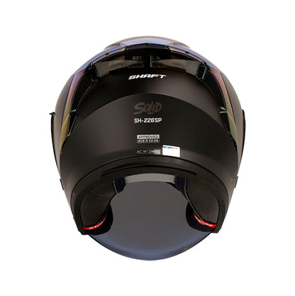 CASCO SHAFT SH-226SP SOLID NEGRO VISOR IRIDIUM AZUL