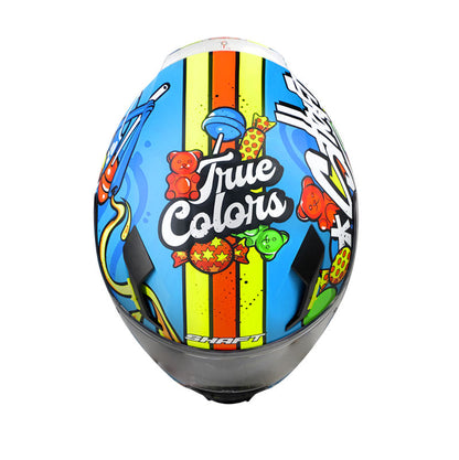 CASCO SHAFT SH-562 TRUE COLOR MATE AZUL AMARILLO NEON