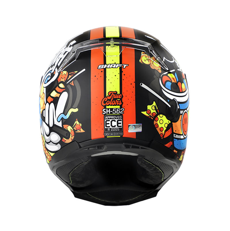 CASCO SHAFT SH-562 TRUE COLOR MATE NEGRO NARANJA NEON