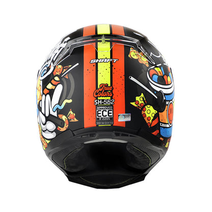 CASCO SHAFT SH-562 TRUE COLOR MATE NEGRO NARANJA NEON