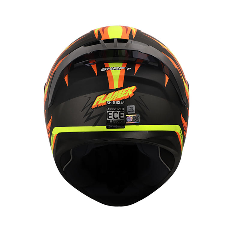 CASCO SHAFT SH-582SP FLAMER MATE NEGRO NARANJA NEON