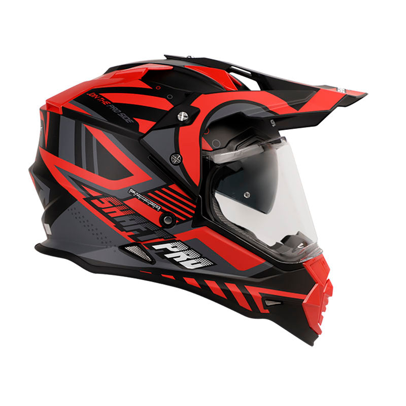 CASCO SHAFT MX370 DV PRO BILETARER MATE NEGRO ROJO