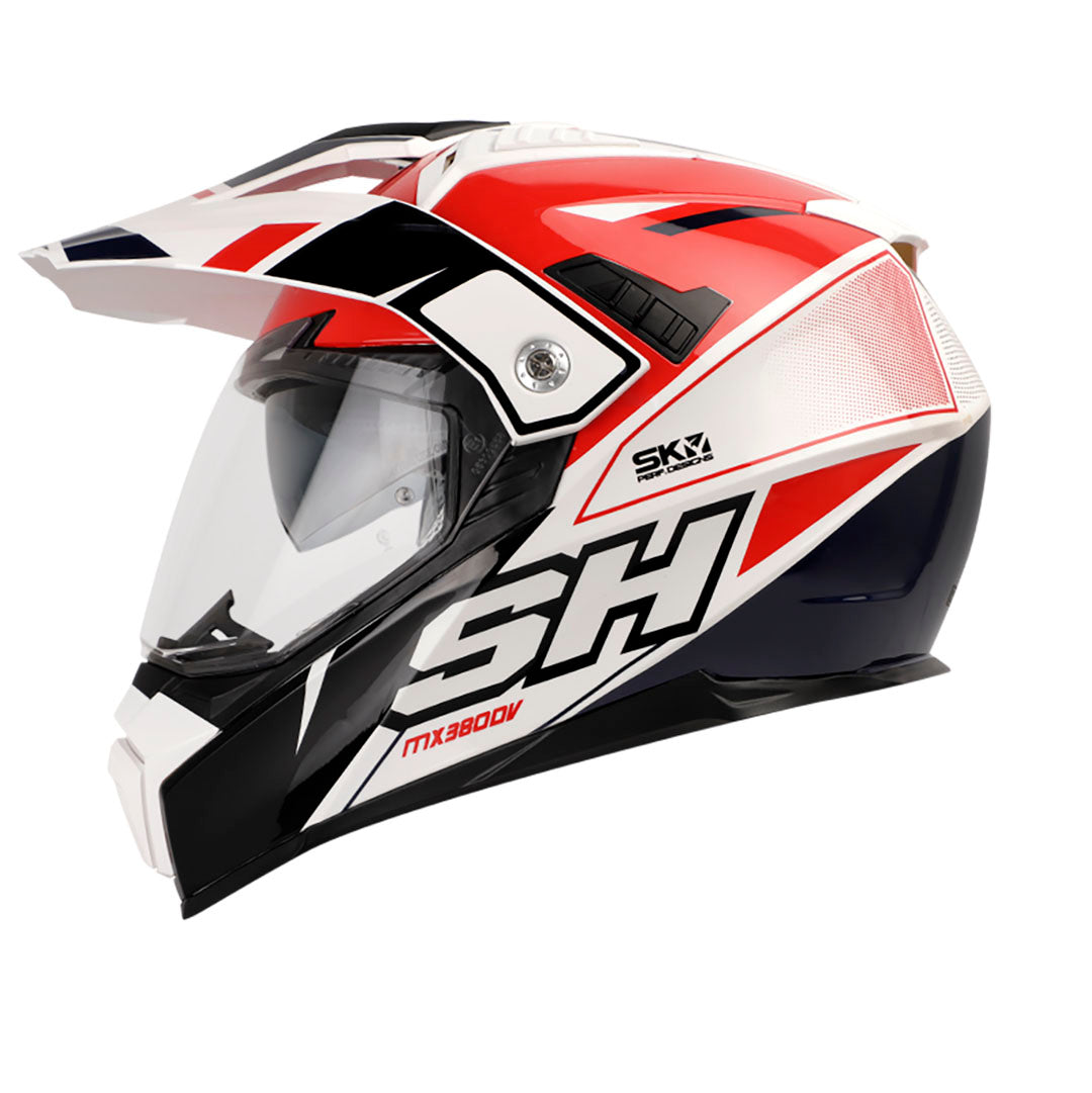CASCO SHAFT SH-MX380DV REBEL BLANCO ROJO