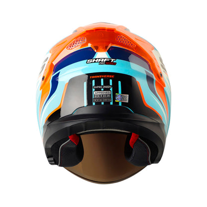 CASCO SHAFT SH-240DV PRO TRANSVERSE AZUL CLARO NARANJA