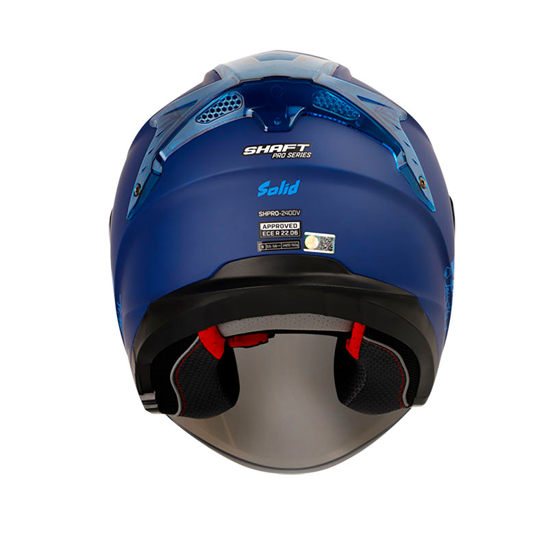 CASCO SHAFT SH-240DV PRO SOLID AZUL NAVY VISOR PLATA