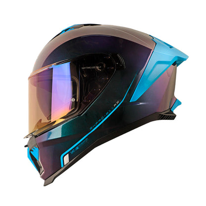 CASCO SHAFT SH-611RS PRO XOLID CAMALEON AZUL VISOR IRIDIUM