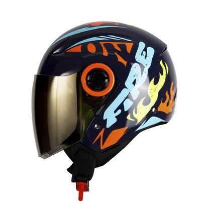 CASCO ICH ICH-102 FIRE MATE AZUL NAVI AZUL VISOR AMARILLO