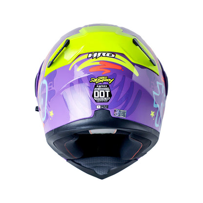 CASCO HRO HRO-3400DV EVO DESTROY MORADO AMARILLO NEON IRIDIUM
