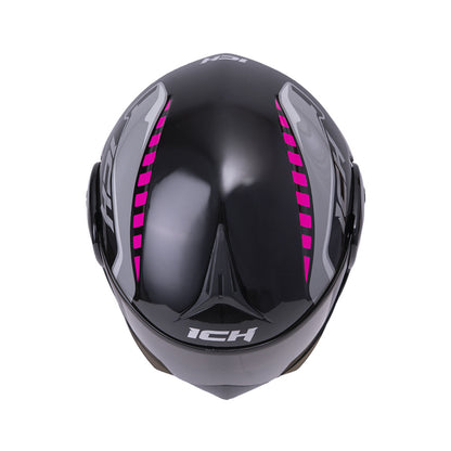 CASCO ICH ICH-3110DV ROBOTO MATE NEGRO FUCSIA VISOR HUMO
