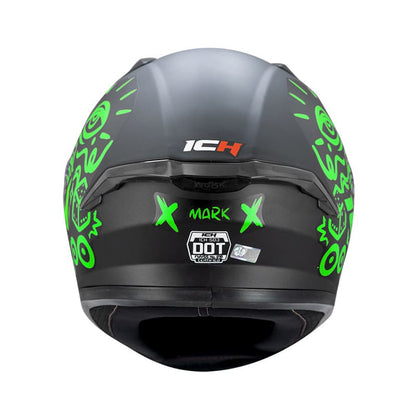 CASCO ICH ICH-503SP MARK MATE NEGRO VERDE NEON