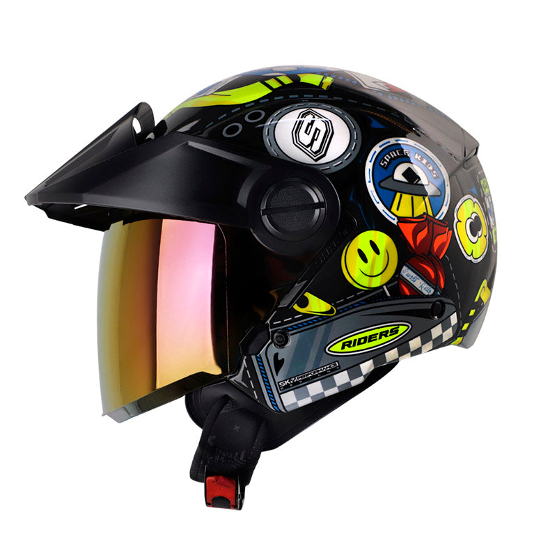 CASCO SHAFT SH-212 BAGGAGE GRIS OSCURO GRIS VISOR IRIDIUM