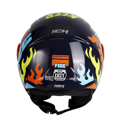 CASCO ICH ICH-102 FIRE MATE AZUL NAVI AZUL VISOR AMARILLO