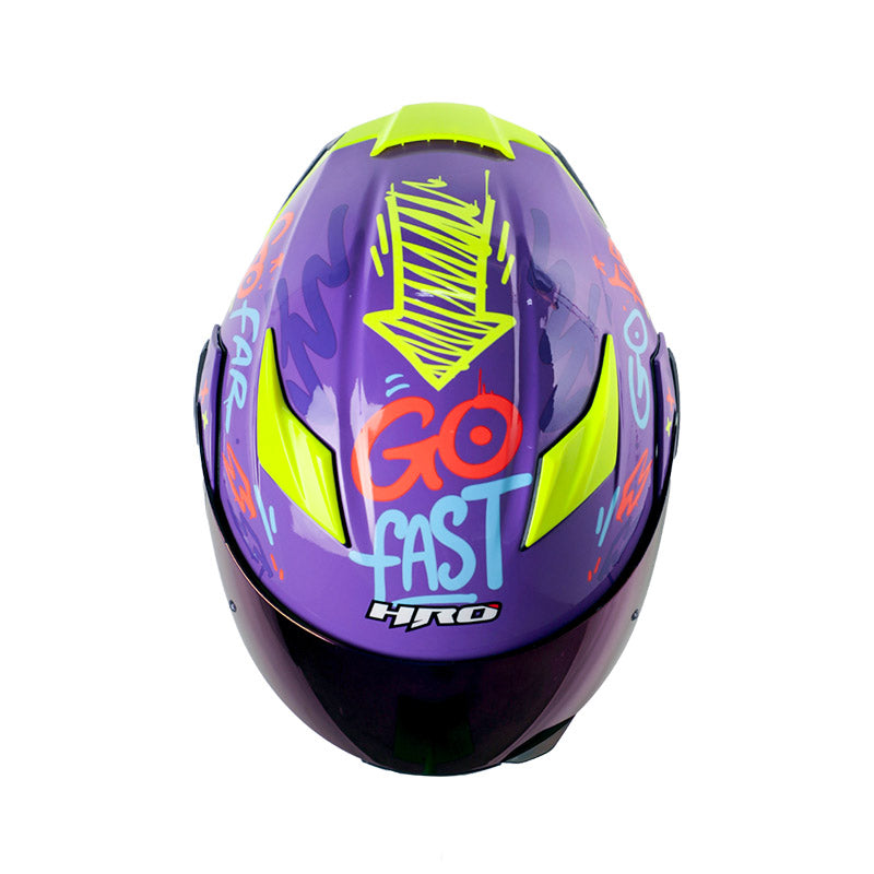CASCO HRO HRO-3400DV EVO DESTROY MORADO AMARILLO NEON IRIDIUM