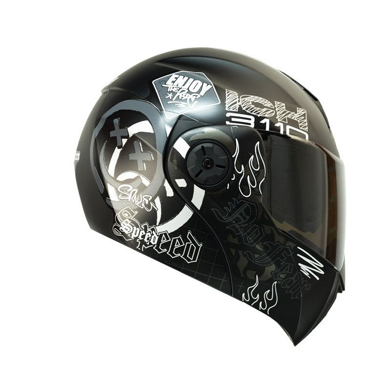 CASCO ICH ICH-3110DV RANDOM MATE NEGRO PLATA VISOR RD
