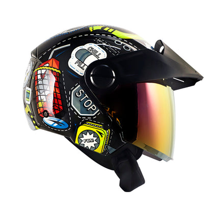 CASCO SHAFT SH-212 BAGGAGE GRIS OSCURO GRIS VISOR IRIDIUM