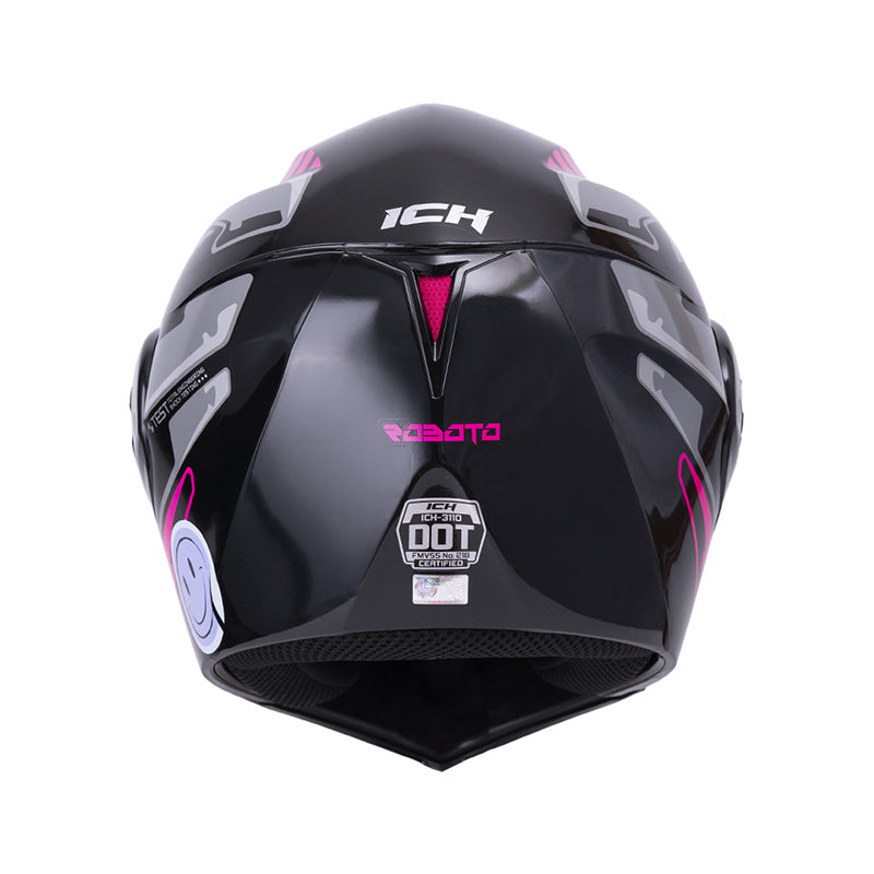 CASCO ICH ICH-3110DV ROBOTO MATE NEGRO FUCSIA VISOR HUMO