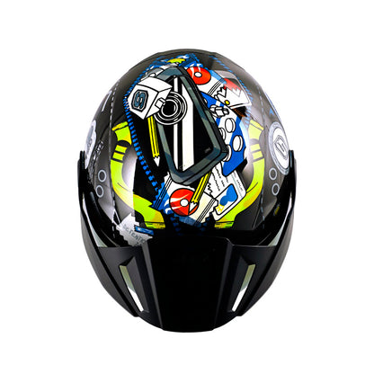 CASCO SHAFT SH-212 BAGGAGE GRIS OSCURO GRIS VISOR IRIDIUM