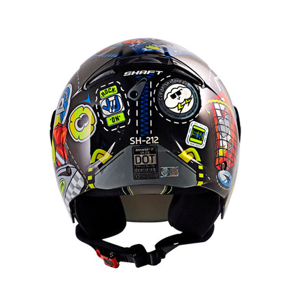 CASCO SHAFT SH-212 BAGGAGE GRIS OSCURO GRIS VISOR IRIDIUM