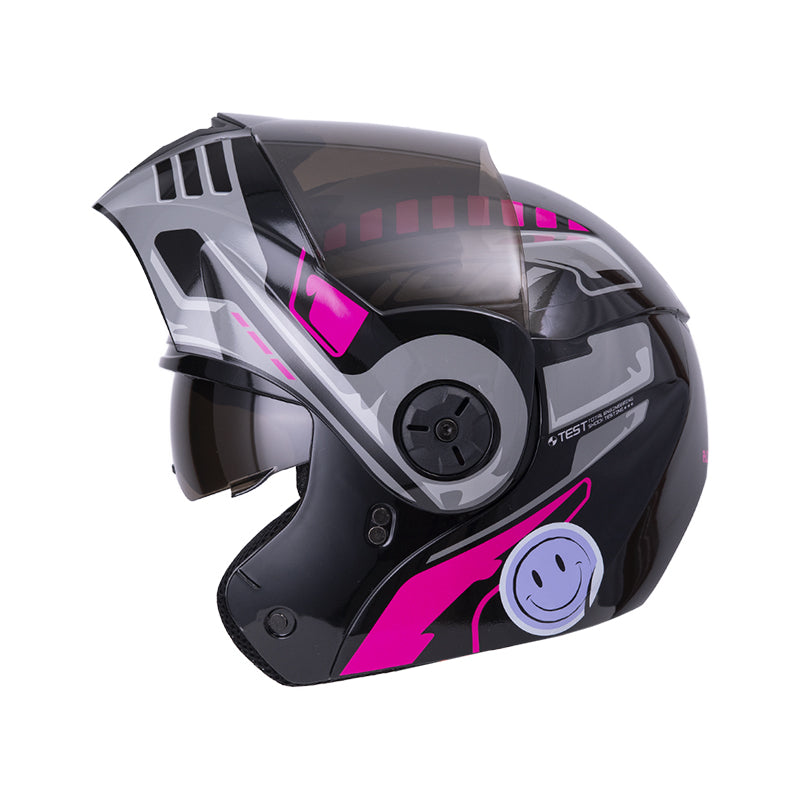 CASCO ICH ICH-3110DV ROBOTO MATE NEGRO FUCSIA VISOR HUMO