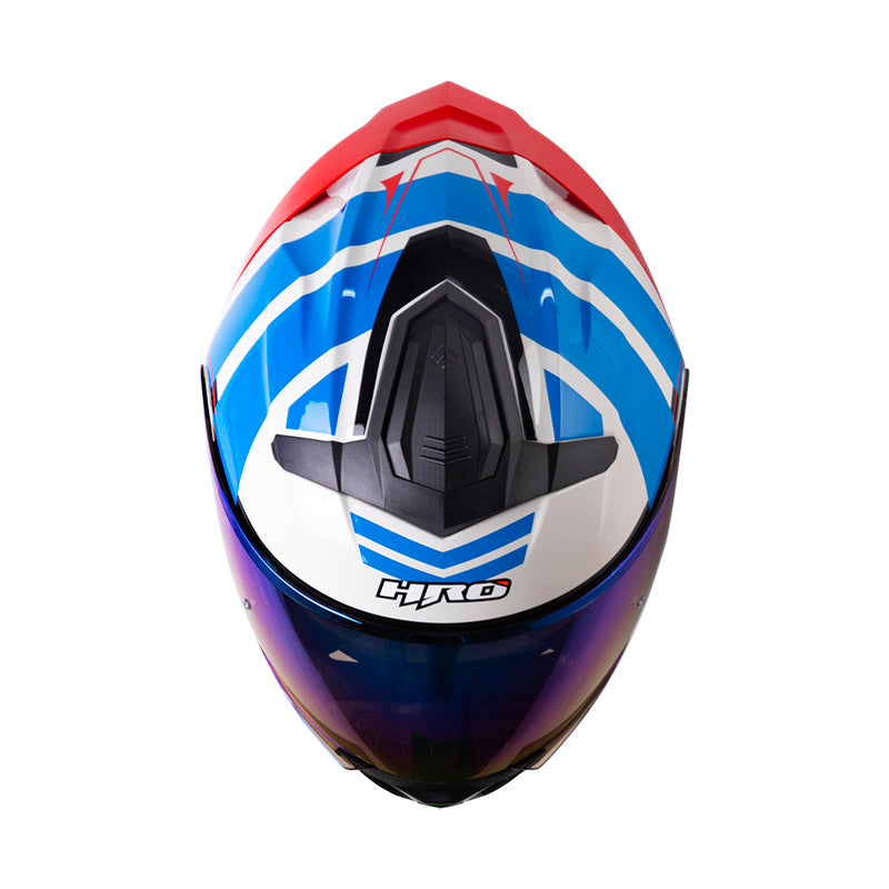 CASCO HRO HRO-3440 DV ROC GRIS CLARO ROJO VISOR IRIDIUM AZUL