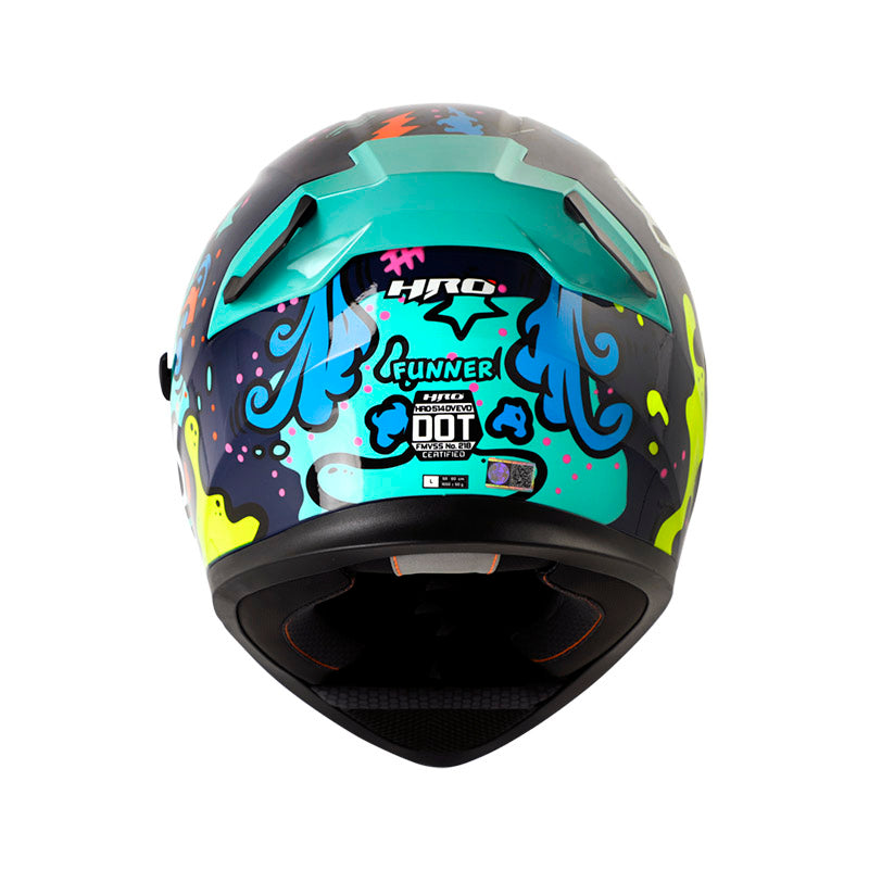 CASCO HRO HRO-514DV FUNNER AZUL TURQUESA VISOR IRIDIUM