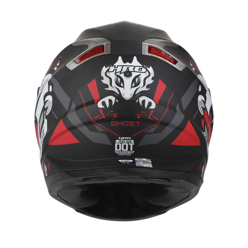 CASCO HRO HRO-508 GHOST MATE NEGRO ROJO