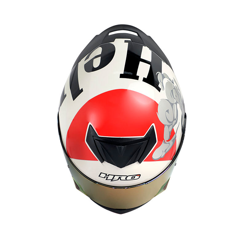 CASCO HRO HRO-511 SMOKEY GRIS ROJO VISOR HUMO