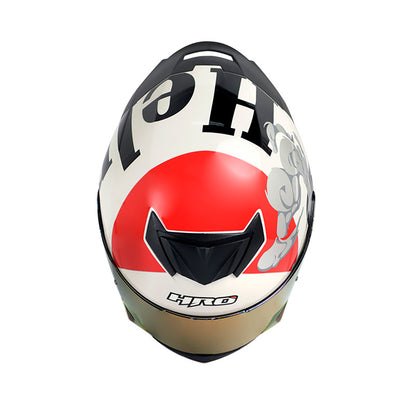 CASCO HRO HRO-511 SMOKEY GRIS ROJO VISOR HUMO