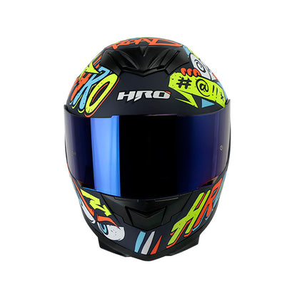 CASCO HRO HRO-511 GHOST MATE AZUL NAVY NARANJA VISOR HUMO