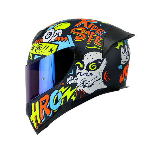 CASCO HRO HRO-511 GHOST MATE AZUL NAVY NARANJA VISOR HUMO